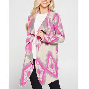 Tribal Sweater Cardigan Warm Cozy Boho Southwest